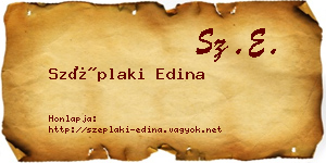 Széplaki Edina névjegykártya